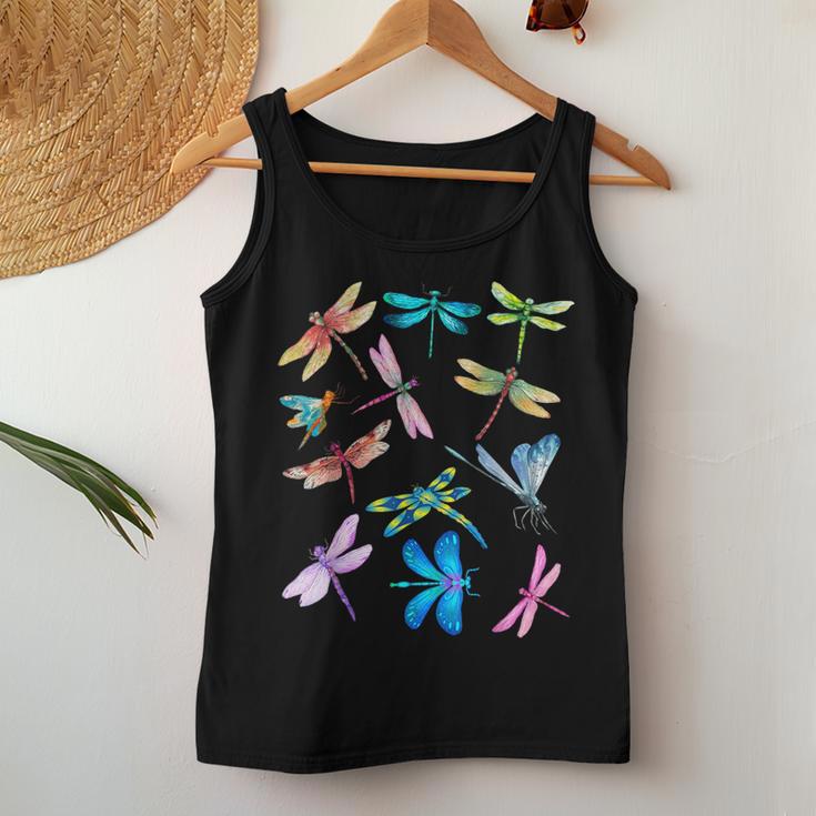 Nurse And Dog Mom Dragonfly Watercolor Happy Nurse Week 2023 Women Tank Top Unique Gifts