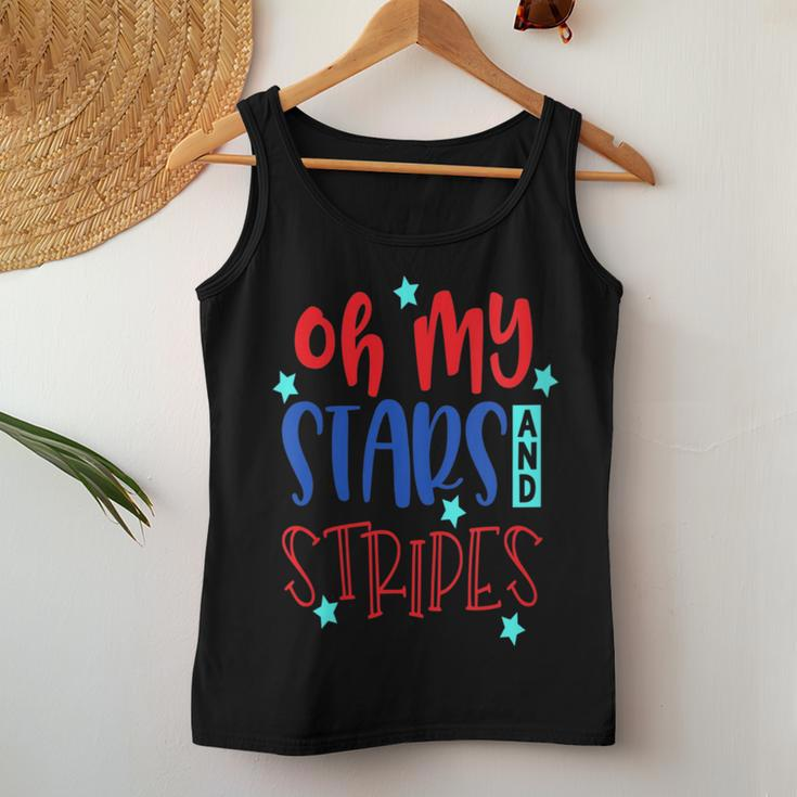 Oh My Stars And Stripes Patriotic Meme Graphic Women Tank Top Unique Gifts