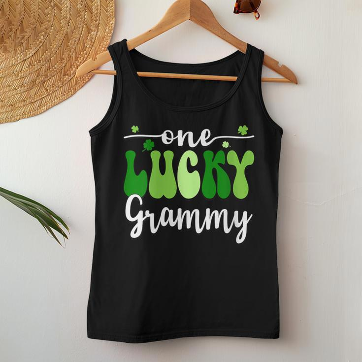 One Lucky Grammy Groovy Retro Grammy St Patrick's Day Women Tank Top Funny Gifts