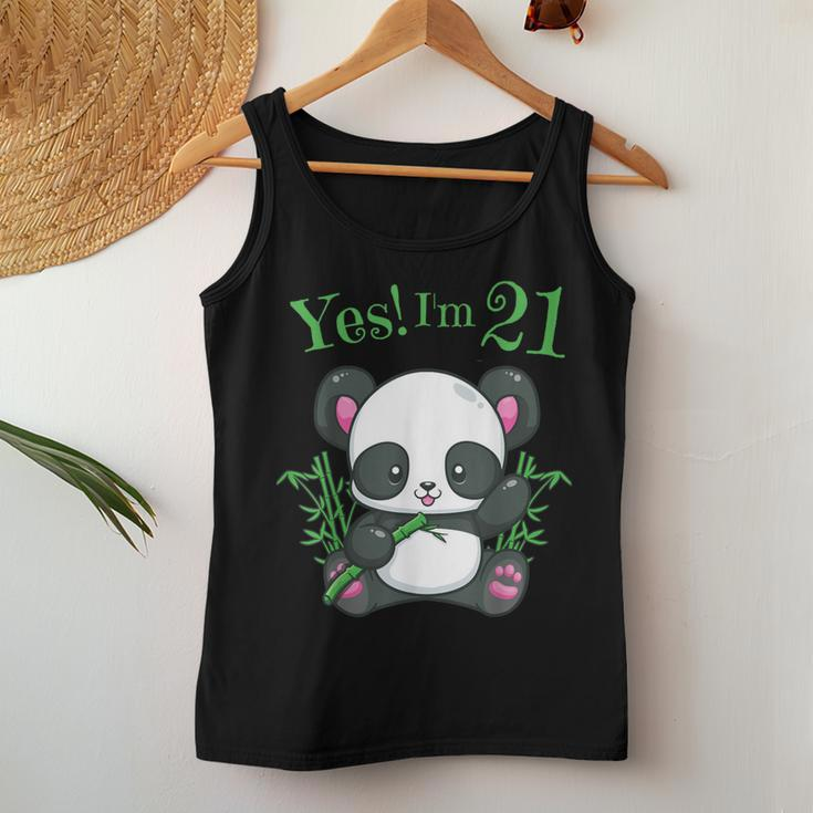 Panda 21St BirthdayGirls Birthday Outfit 21 Women Tank Top Funny Gifts