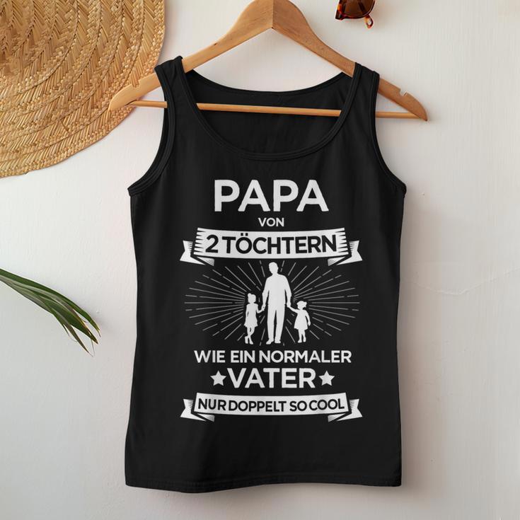 Papa Zwei Mädchen Für Zweifachenater 2 Töchteratertag Tank Top Frauen Lustige Geschenke