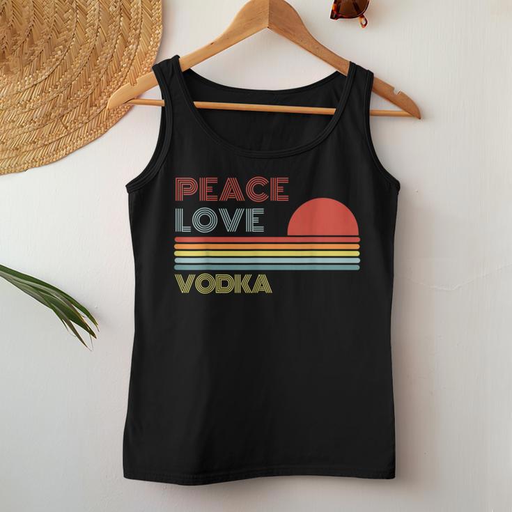 Peace Love Vodka Retro Vintage Women Tank Top Unique Gifts