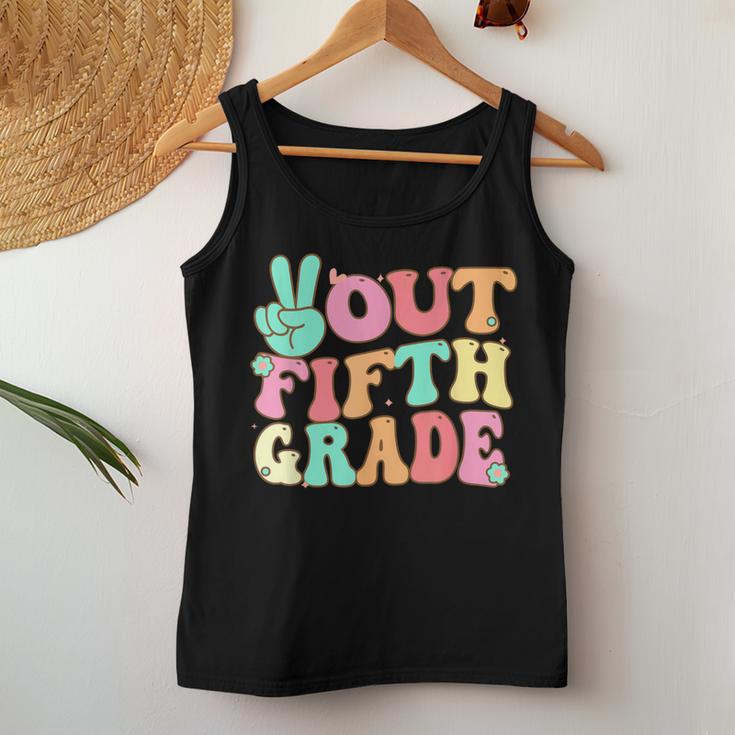 Peace Sign Out Fifth Grade Last Day School 5Th Graduation Women Tank Top Unique Gifts