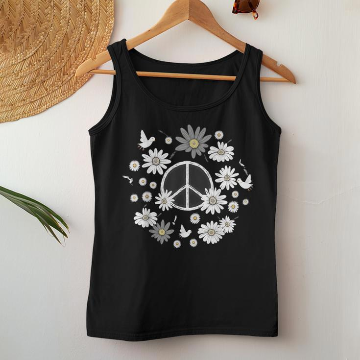 Peace Sign Love 60S 70S Daisy Flower Hippie Costume Women Tank Top Personalized Gifts