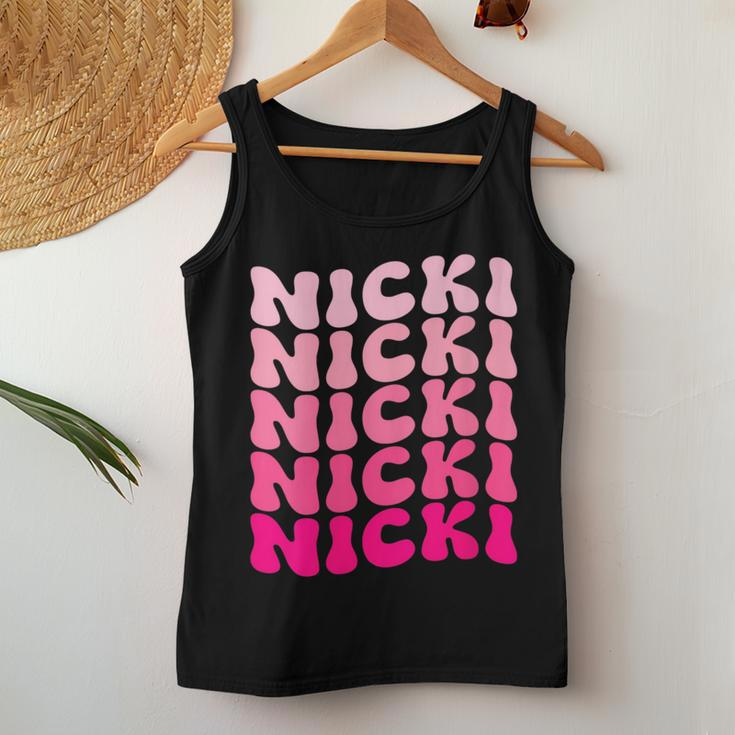Personalized Name Nicki I Love Nicki Pink Vintage Women Tank Top Unique Gifts