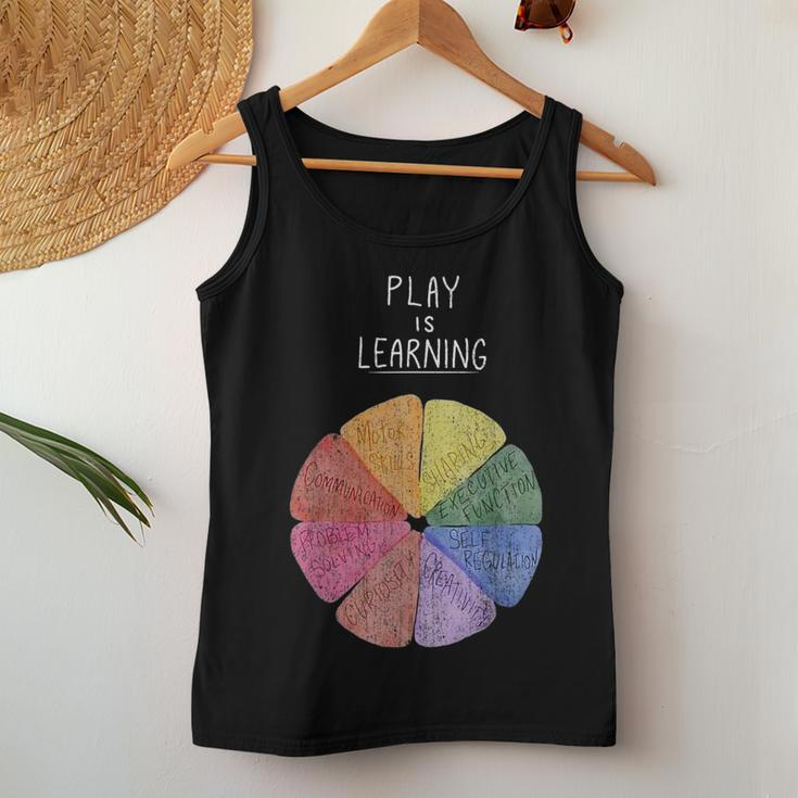 Play Is Learning Teacher T- Teacher Life Kindergarten Teac Women Tank Top Funny Gifts
