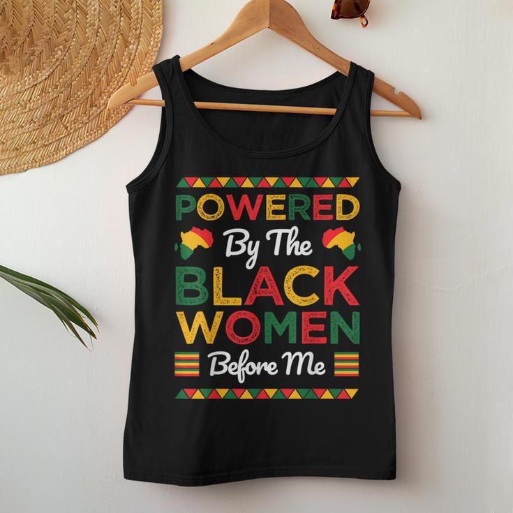 Powered By The Black Before Me Black History Month Women Tank Top Funny Gifts