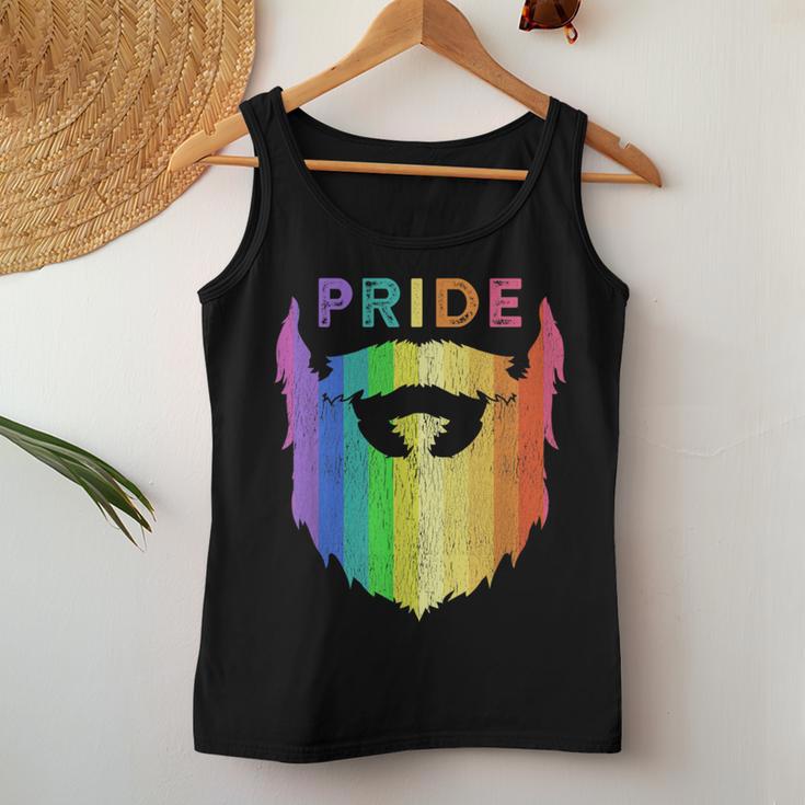 Pride Rainbow Beard Lgbtq Gay Pride Day Quote Saying Meme Women Tank Top Unique Gifts