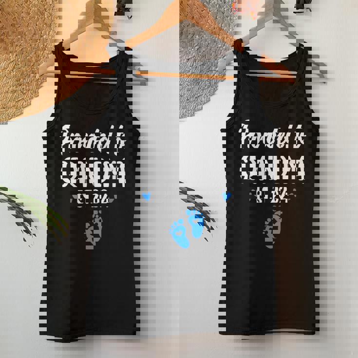 Promoted To Grandma Est 2024 New Grandma Grandmother Boy Women Tank Top Personalized Gifts
