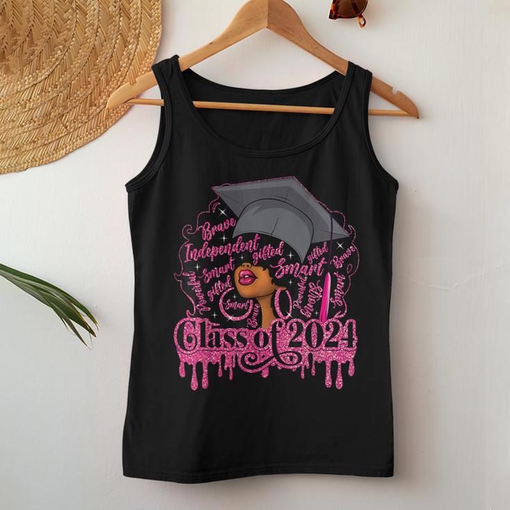 Proud Afro Black Girl Woman Graduation Class Of 2024 Women Tank Top Unique Gifts