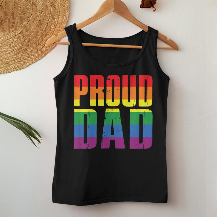 Proud Dad Lgbt Rainbow Gay Pride Father's Day Women Tank Top Unique Gifts