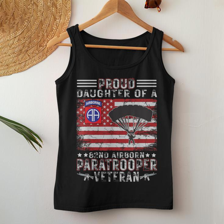 Proud Daughter Of A 82Nd Airborne Paratrooper Veteran Women Tank Top Unique Gifts