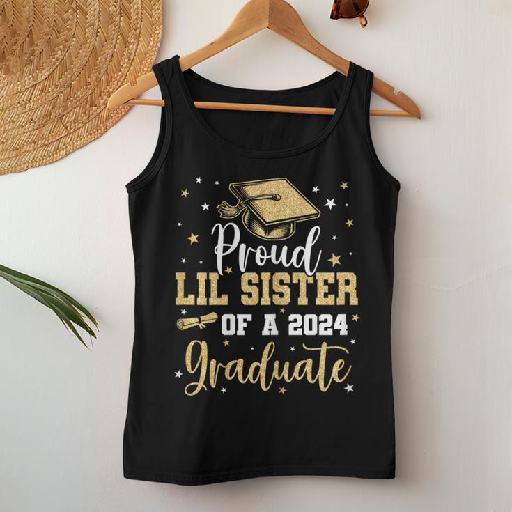 Proud Lil Sister Of A 2024 Graduate Class Of 24 Senior Grad Women Tank Top Unique Gifts