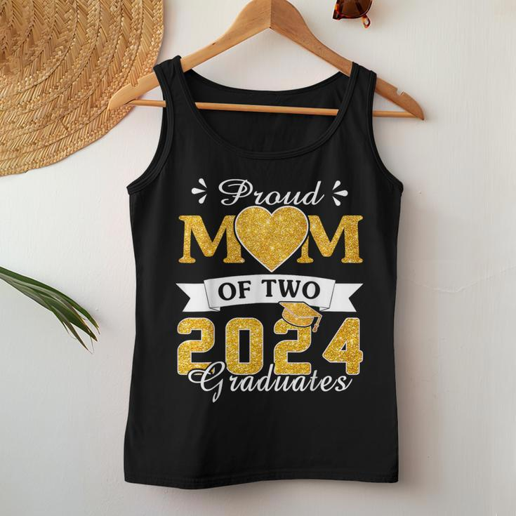Proud Mom Of Two 2024 Graduates Mother Class Of 2024 Senior Women Tank Top Funny Gifts