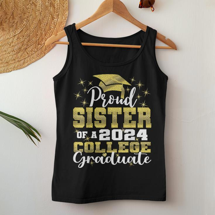 Proud Sister Of 2024 College Graduate Family 24 Graduation Women Tank Top Unique Gifts