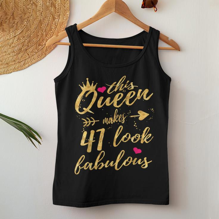 This Queen Makes 41 Look Fabulous 41St Birthday Women Women Tank Top Unique Gifts