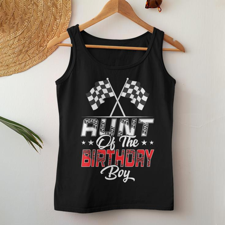 Race Car Aunt Of The Birthday Boy Racing Family Pit Crew Women Tank Top Funny Gifts