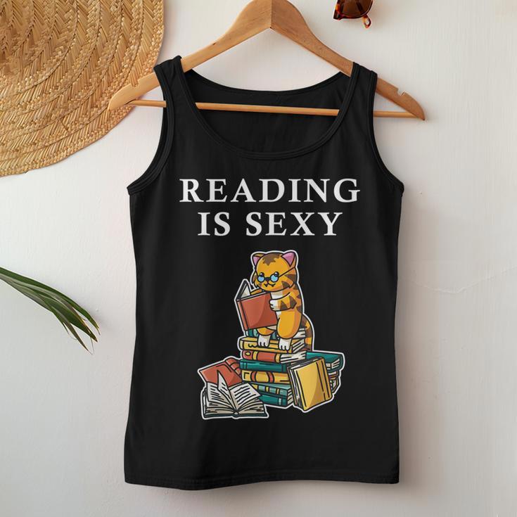 Reading Is Sexy Tiger Cat Reading Reading Women Women Tank Top Unique Gifts