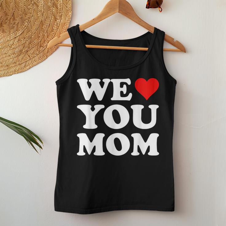 Red Heart We Love You Mom Women Tank Top Funny Gifts
