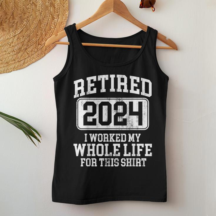 Retired 2024 Retirement Humor Women Tank Top Unique Gifts