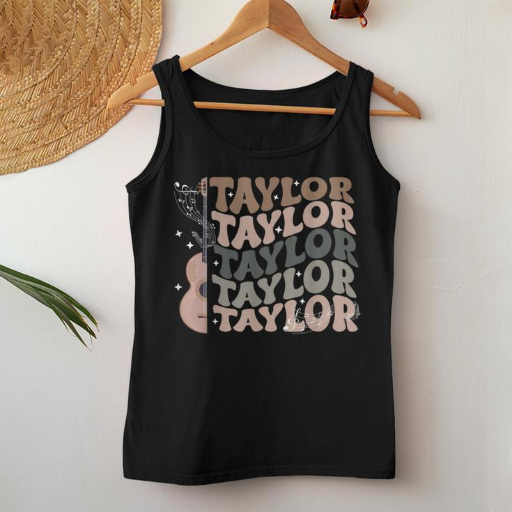 Retro 80'S Taylor First Name Personalized Groovy Birthday Women Tank Top Funny Gifts