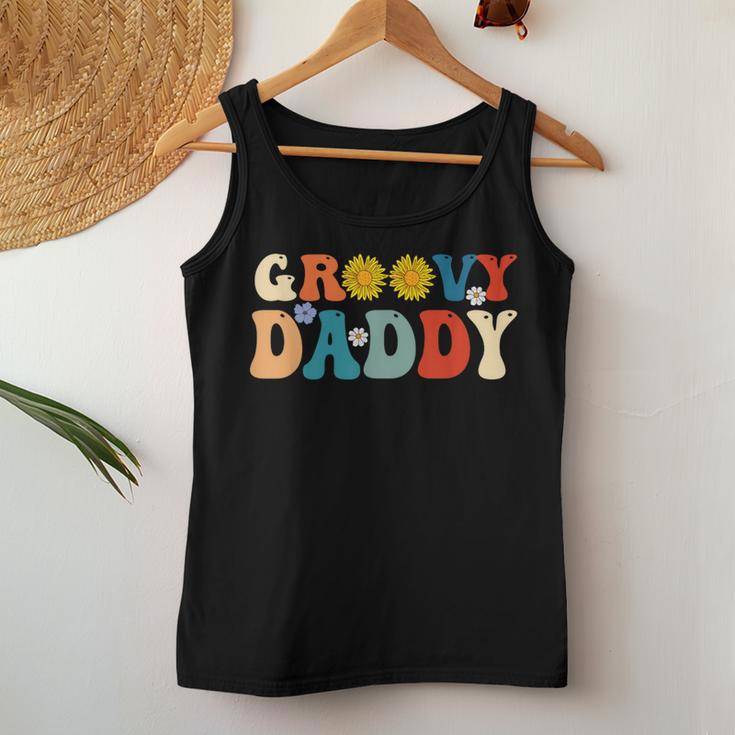 Retro Groovy Daddy For Dad Fathers Day Son Women Tank Top Personalized Gifts