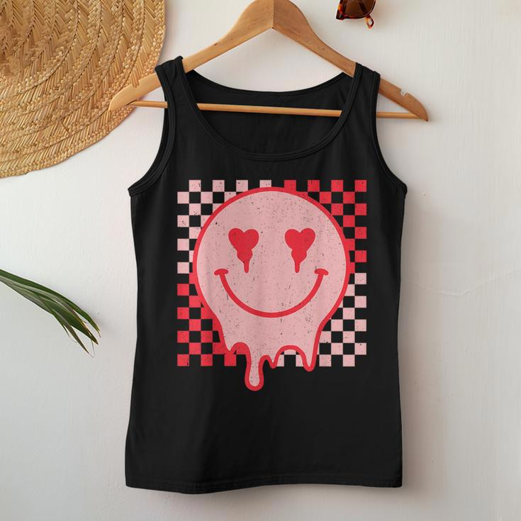 Retro Groovy Valentines Day Hippie Heart Matching Women Tank Top Funny Gifts
