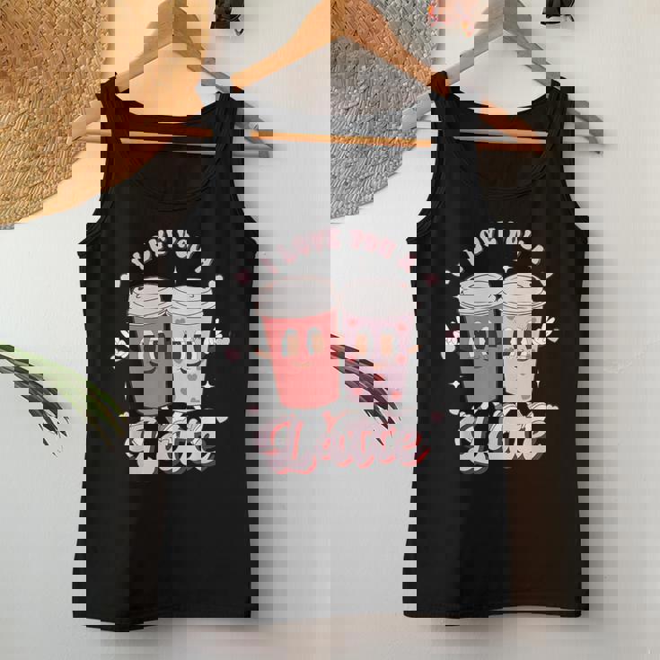 Retro Groovy Valentines I Love You A Latte Coffee Lover Women Tank Top Unique Gifts