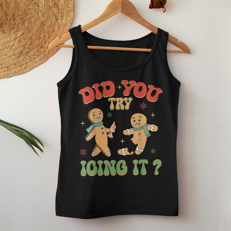 Retro Icu Nurse Did You Try Icing It Gingerbread Women Tank Top Funny Gifts