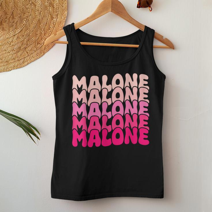 Retro Malone Girl First Name Boy Personalized Groovy 80'S Women Tank Top Personalized Gifts