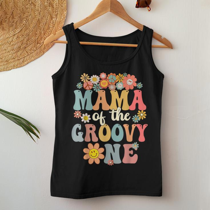 Retro Mama Of Groovy One Matching Family 1St Birthday Party Women Tank Top Funny Gifts