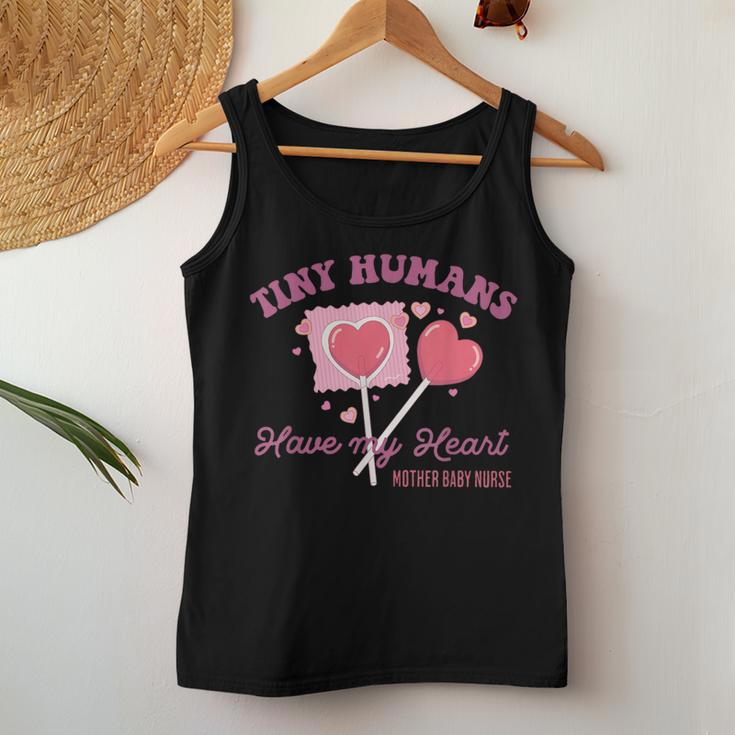 Retro Tiny Humans Have My Heart Mother Baby Nurse Valentine Women Tank Top Funny Gifts