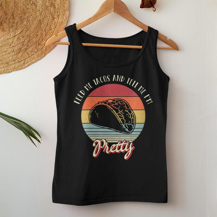 Retro Vintage Style Feed Me Tacos And Tell Me I'm Pretty Women Tank Top Unique Gifts