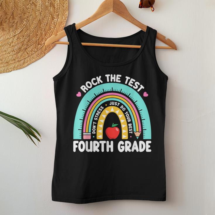 Rock The Test Day 4Th Grade Teacher Fourth Grade Testing Day Women Tank Top Funny Gifts
