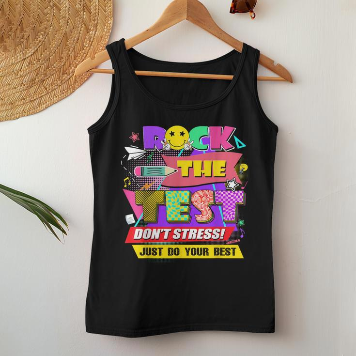 Rock The Test Testing Day Retro Motivational Teacher Student Women Tank Top Unique Gifts