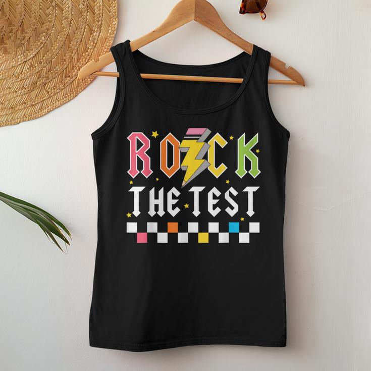 Rock The Test Testing Day Retro Teacher Student Women Tank Top Unique Gifts