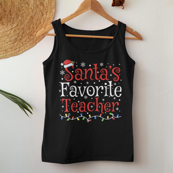 Santa's Favorite Teacher Xmas Santa Christmas Teacher Women Tank Top Funny Gifts