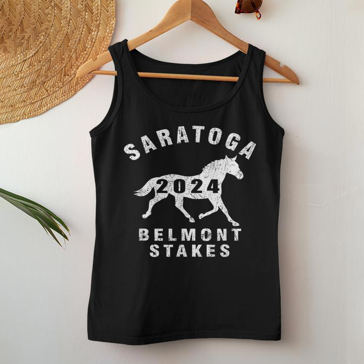 Saratoga Springs Ny 2024 Belmont Stakes Horse Racing Vintage Women Tank Top Funny Gifts