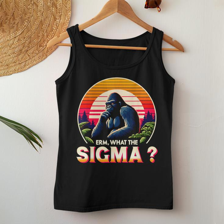 Sarcastic Humor Erm What The Sigma Ironic Meme Quote Women Tank Top Unique Gifts