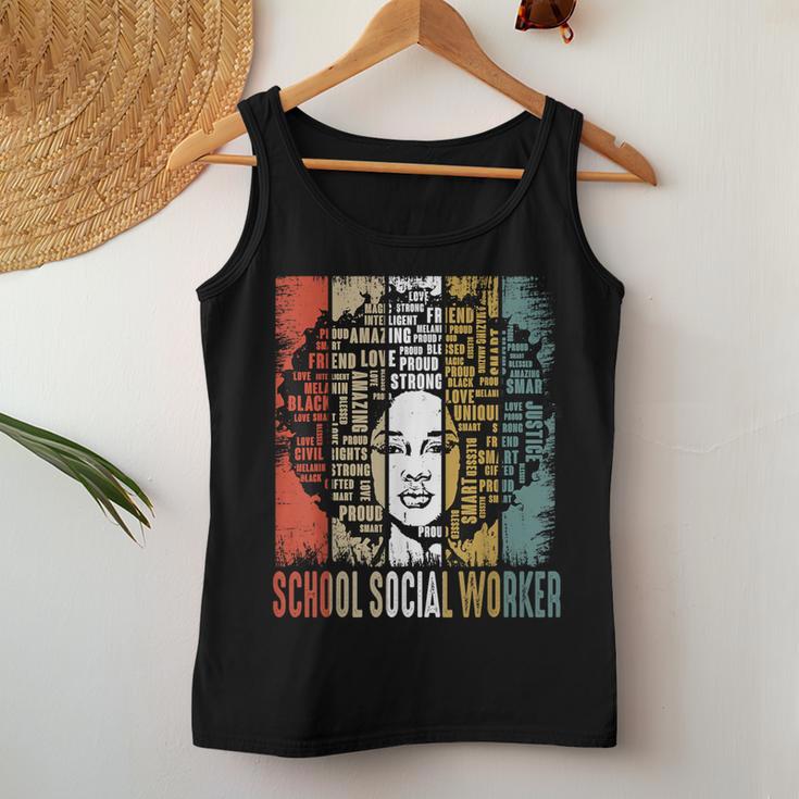 School Social Worker Afro African Black History Month Women Tank Top Unique Gifts