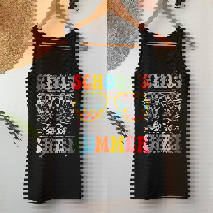 School's Out For Summer Groovy Sunglasses Last Day Of School Women Tank Top Funny Gifts