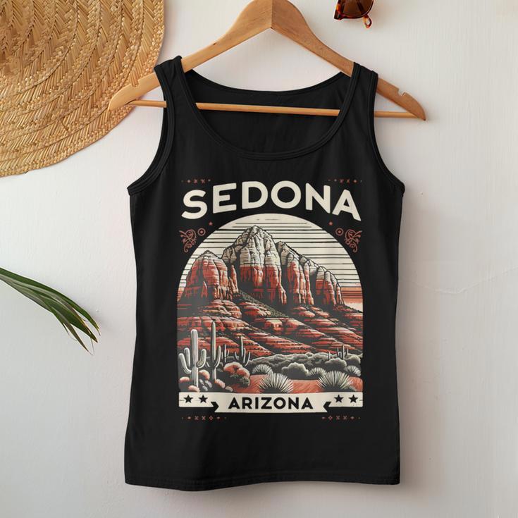 Sedona Az Hiking Outdoors Mountain Sedona Usa Retro Vintage Women Tank Top Unique Gifts