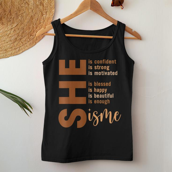 She Is Me Strong Educated Blessed Black History Girls Women Tank Top Unique Gifts
