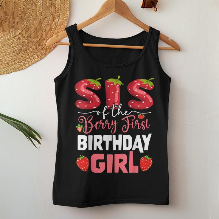 Sis Of The Berry First Birthday Of Girl Strawberry Sister Women Tank Top Unique Gifts