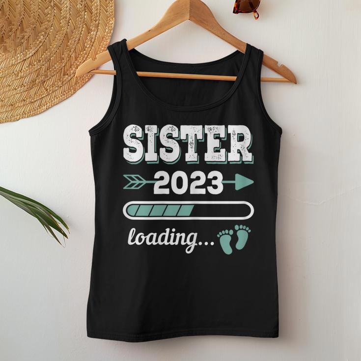 Sister 2023 Loading Expectant Big Sister 2023 Sister-To-Be Women Tank Top Unique Gifts