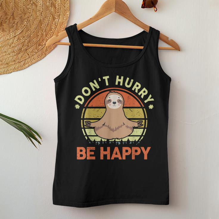 Sloth- Dont Hurry Be Happy Sloth Yoga Women Tank Top Personalized Gifts