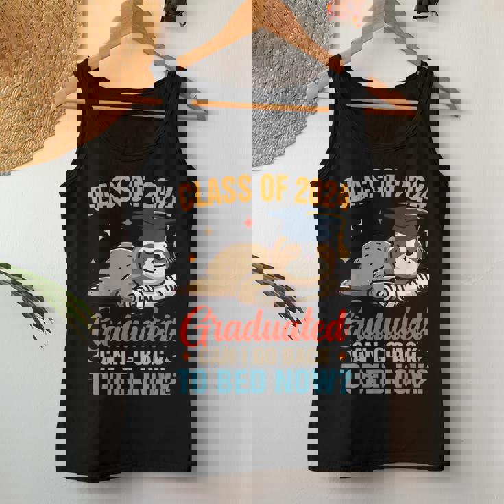 Sloth Graduation Class Of 2024 Graduated Can Go Back To Bed Women Tank Top Unique Gifts
