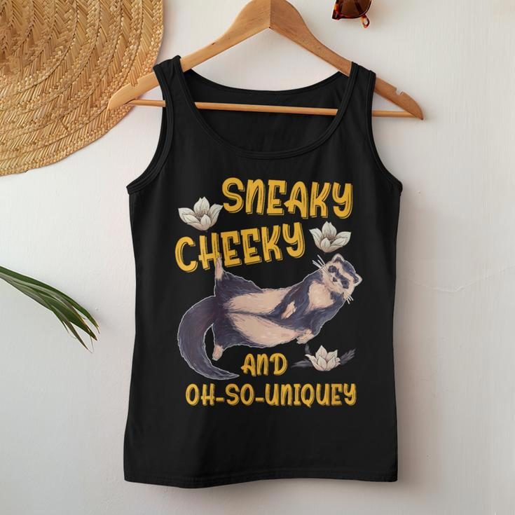 Sneaky Cheeky And Oh-So-Uniquey Weasel Lover Women Tank Top Unique Gifts