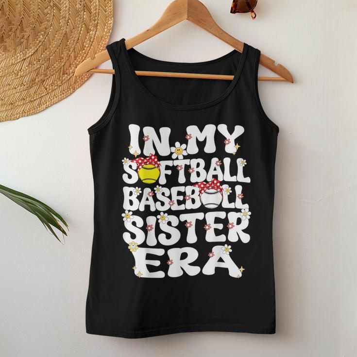 In My Softball Baseball Sister Era Baseball Softball Sister Women Tank Top Unique Gifts
