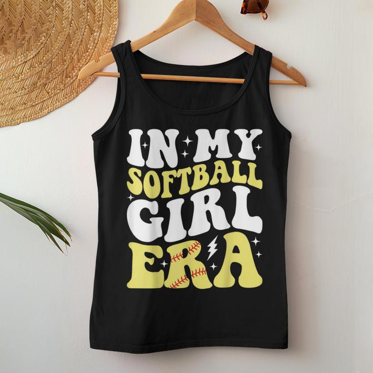 In My Softball Girl Era Retro Groovy Softball Girl Women Tank Top Unique Gifts